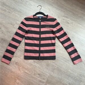 Burberry striped zip up sweater